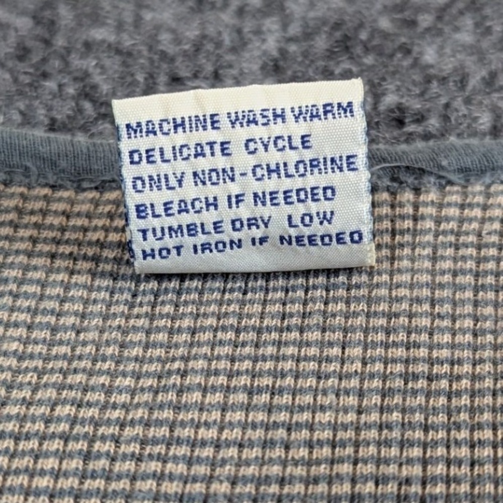 Vintage Levis Authentic Jeanswear Thermal Shirt Mens Large Grey Stripe USA Made - Picture 6 of 12